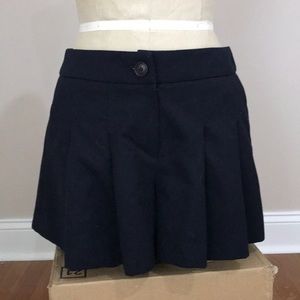 Navy pleated dress shorts